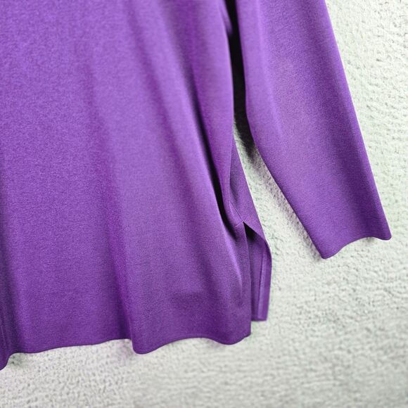 Howard Wolf Escape Cardigan L Purple VTG Open Front Collar Pocket Side Slit Pads - Picture 10 of 15